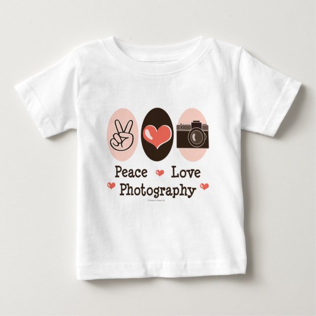 Peace Kärlek Photography Camera Baby Långärmad Tee (Framsida)