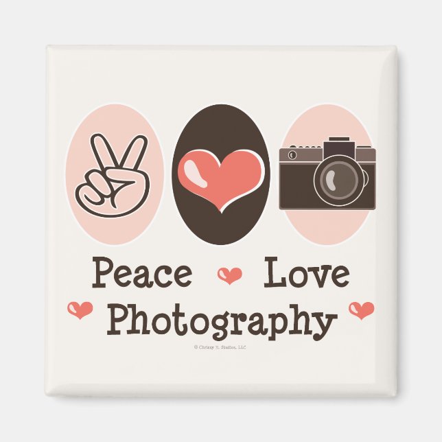 Peace Kärlek Photography Camera Magnet (Framsidan)