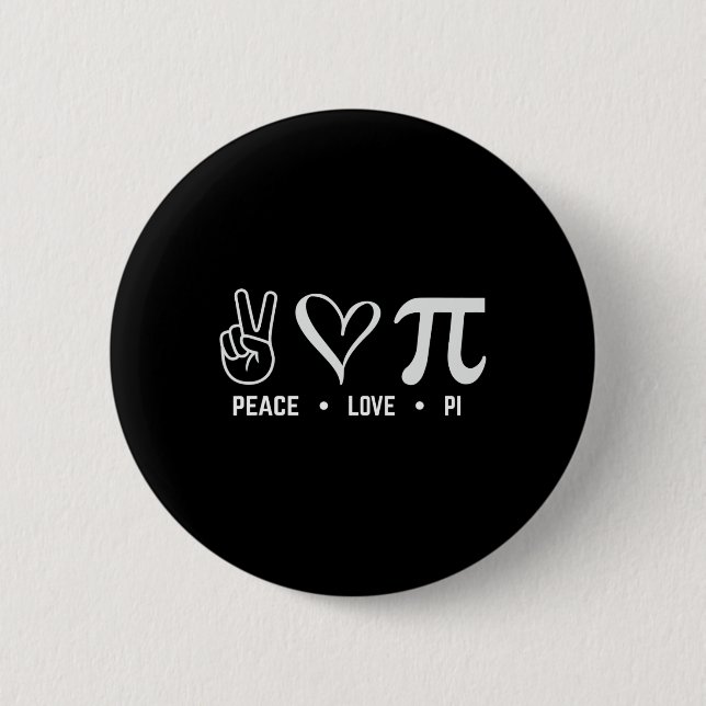Peace Kärlek Pi Day Math Älskare Knapp (Framsida)