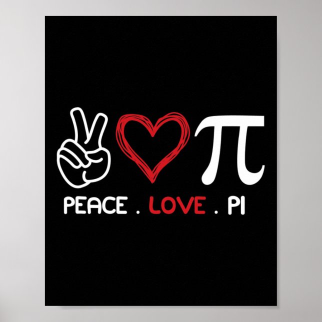 Peace Kärlek Pi Math Kärlek Pi Day Math Teacher Ly Poster (Framsidan)