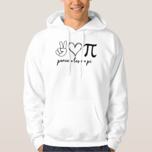 Peace Kärlek Pi Math Kärlek Pi Day Mathematics Mat Hoodie