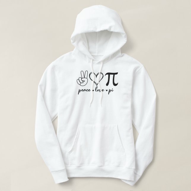 Peace Kärlek Pi Math Kärlek Pi Day Mathematics Mat Hoodie (Design framsida)