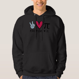 Peace Kärlek Pi Math Kärlek Pi Day Mathematics Mat Hoodie