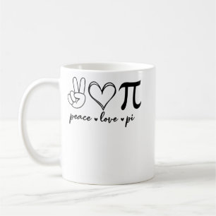 Peace Kärlek Pi Math Kärlek Pi Day Mathematics Mat Kaffemugg