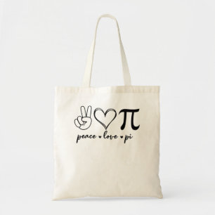 Peace Kärlek Pi Math Kärlek Pi Day Mathematics Mat Tygkasse