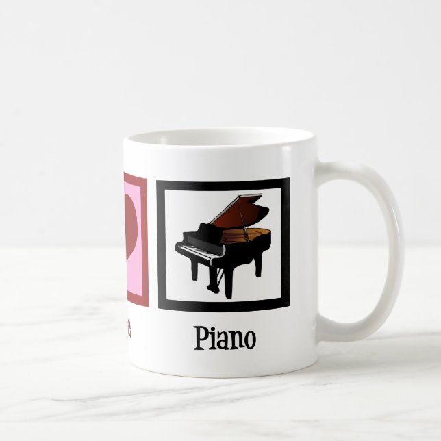 Peace Kärlek Piano Kaffemugg (Höger)