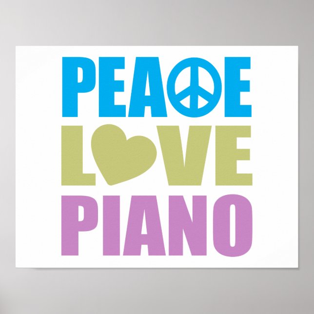 Peace Kärlek Piano Poster (Framsidan)
