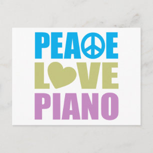 Peace Kärlek Piano Vykort