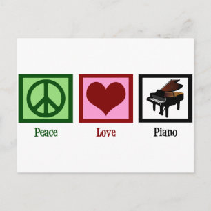 Peace Kärlek Piano Vykort