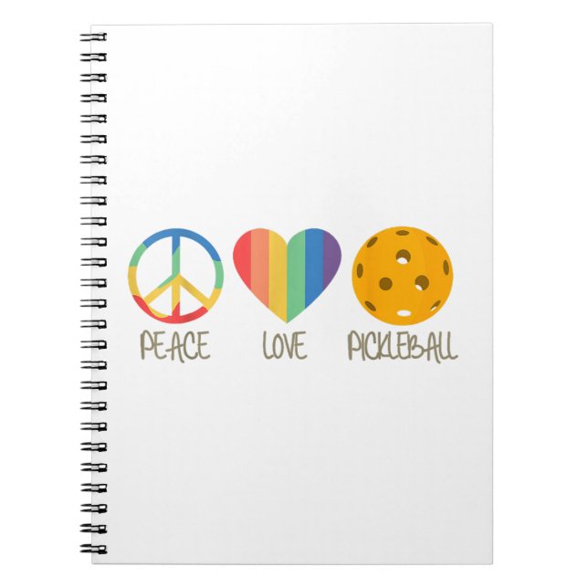 Peace Kärlek Pickleball Anteckningsbok (Framsidan)