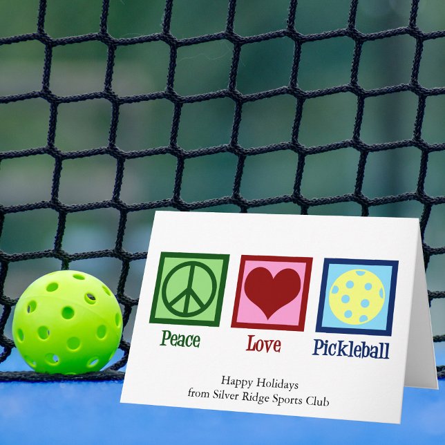 Peace Kärlek Pickleball Cute Jute Helgkort (Skapare uppladdad)