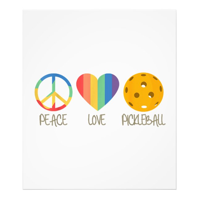 Peace Kärlek Pickleball Fototryck (Framsidan)