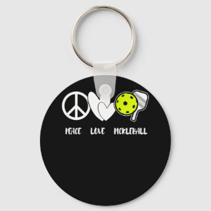 Peace Kärlek Pickleball Funny Pickleball Paddle Nyckelring