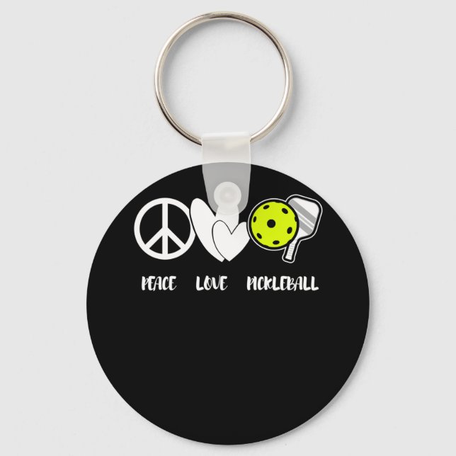 Peace Kärlek Pickleball Funny Pickleball Paddle Nyckelring (Framsida)