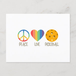 Peace Kärlek Pickleball Helg Vykort