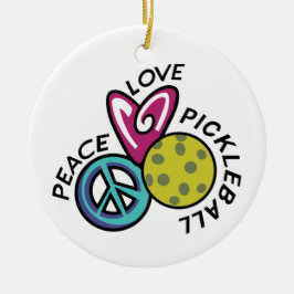 Peace Kärlek Pickleball Julgransprydnad Keramik