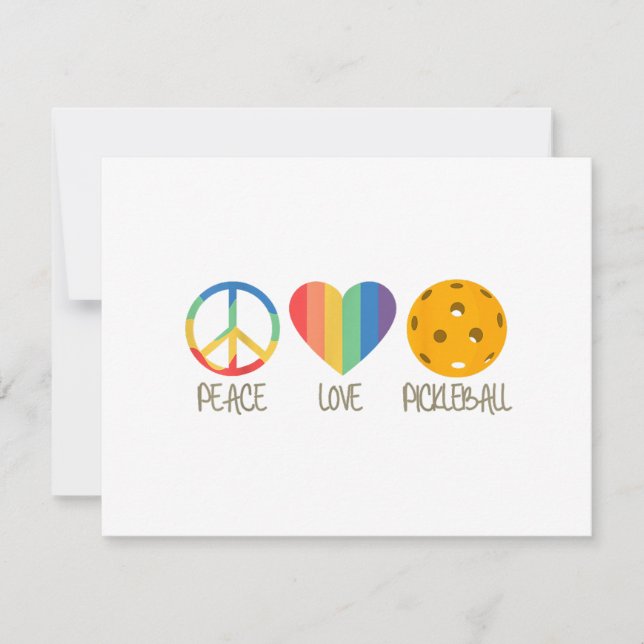 Peace Kärlek Pickleball Julkort (Framsida)