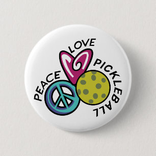 Peace Kärlek Pickleball Knapp