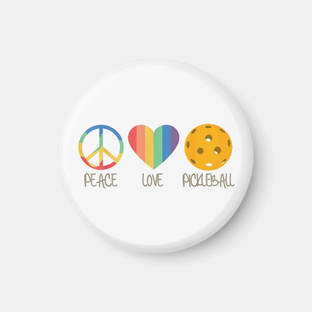 Peace Kärlek Pickleball Magnet (Framsidan)