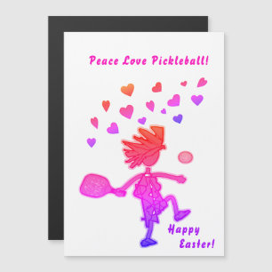 PEACE KÄRLEK PICKLEBALL-Magnetkort