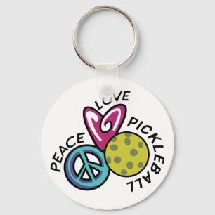 Peace Kärlek Pickleball Nyckelring