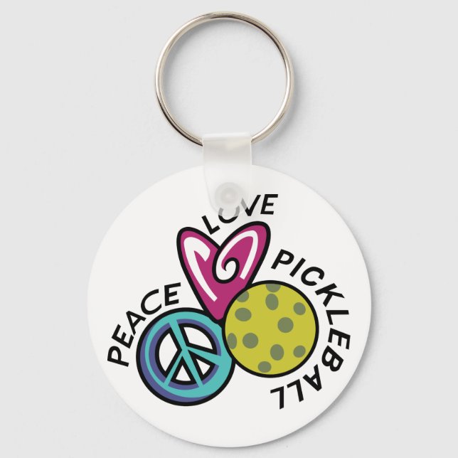 Peace Kärlek Pickleball Nyckelring (Framsida)