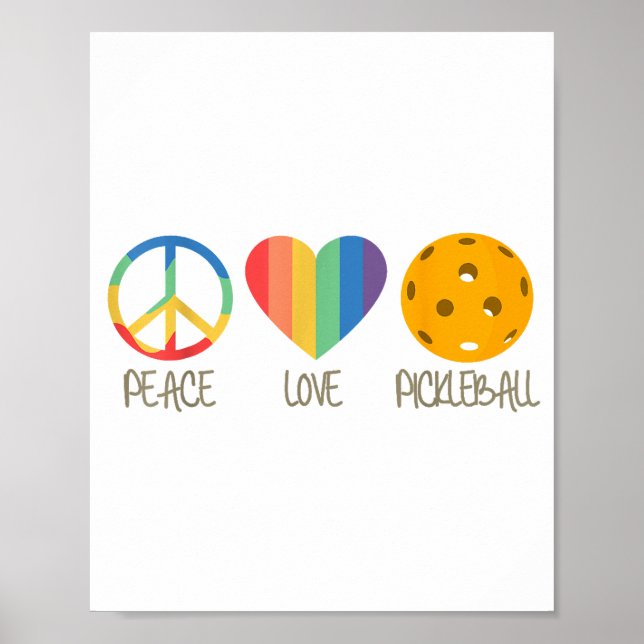 Peace Kärlek Pickleball Poster (Framsidan)