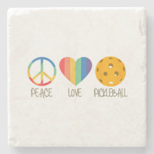 Peace Kärlek Pickleball Stenunderlägg
