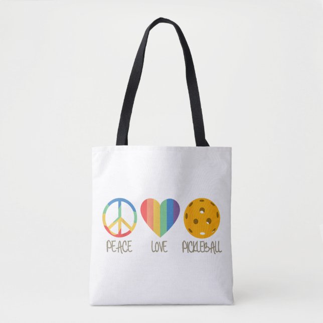 Peace Kärlek Pickleball Tygkasse (Framsida)