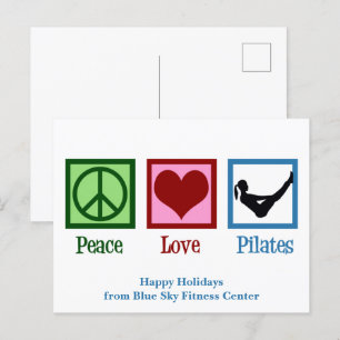 Peace Kärlek Pilates Cute Anpassningsbar Helgdag Vykort