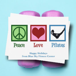 Peace Kärlek Pilates Cute Anpassningsbar jul Julkort