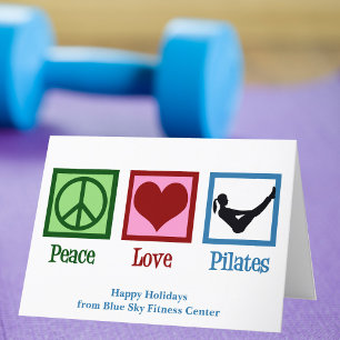 Peace Kärlek Pilates Cute Anpassningsbar Studio Helgkort