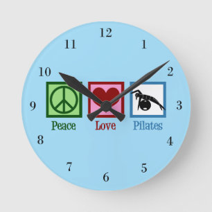 Peace Kärlek Pilates Rund Klocka