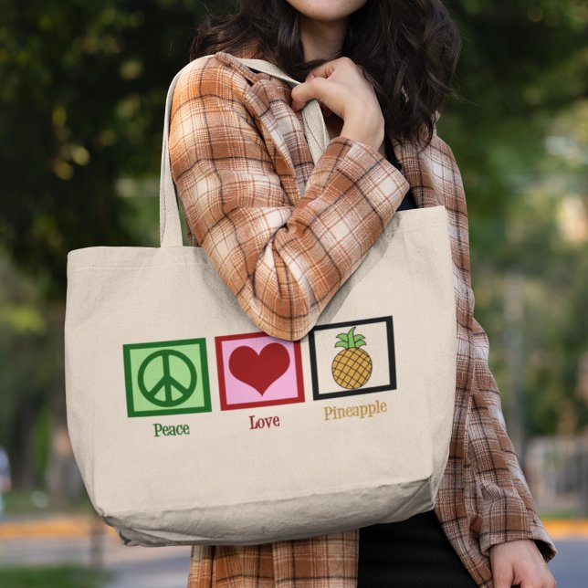 Peace Kärlek Pineapple Jumbo Tygkasse (Skapare uppladdad)