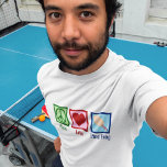 Peace Kärlek Ping Pong Tröja<br><div class="desc">En coola som pinglar julklapp till en pongspelare. En söt tennis i bord som innehåller ett grönt fredstecken,  rött hjärta och en pingpongracket.</div>