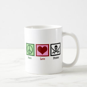 Peace Kärlek Pirater Kaffemugg