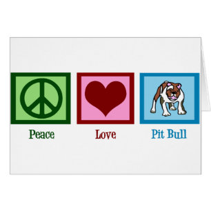 Peace Kärlek Pit Bull Hälsningskort