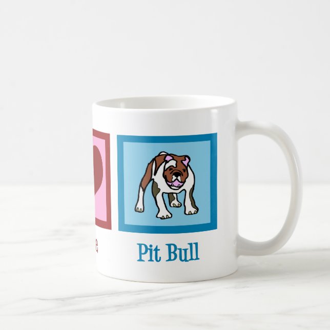 Peace Kärlek Pit Bull Kaffemugg (Höger)