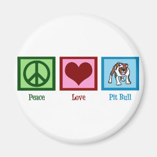 Peace Kärlek Pit Bull Magnet