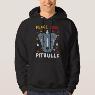 Peace Kärlek Pitbulls ägare och Pitbull Ad Hoodie