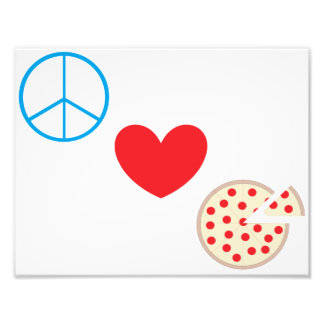 Peace Kärlek Pizza 8,5" x11" Köksväggskonst Fototryck