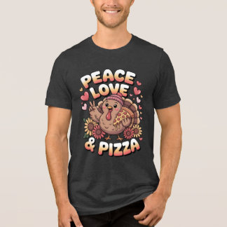 Peace Kärlek & Pizza - den ädla Thanksgivingen Hum T Shirt