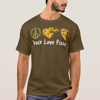 Peace Kärlek Pizza Funny Pizza T Shirt