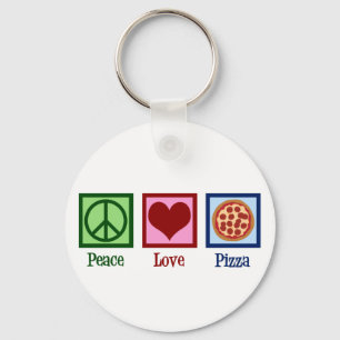 Peace Kärlek Pizza Nyckelring