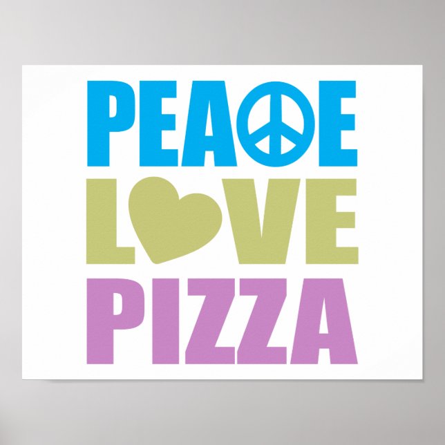 Peace Kärlek Pizza Poster (Framsidan)