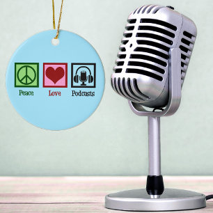 Peace Kärlek Podcasts Julgransprydnad Keramik