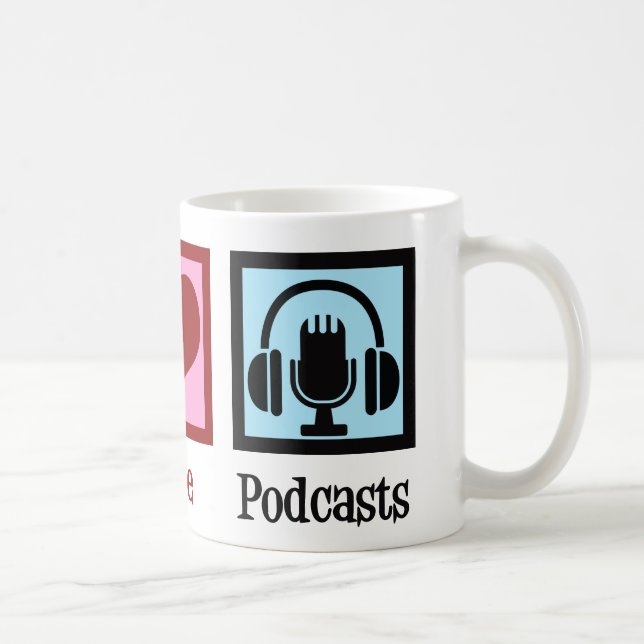 Peace Kärlek Podcasts Kaffemugg (Höger)