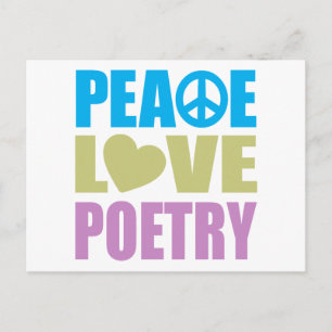 Peace Kärlek Poetry Vykort
