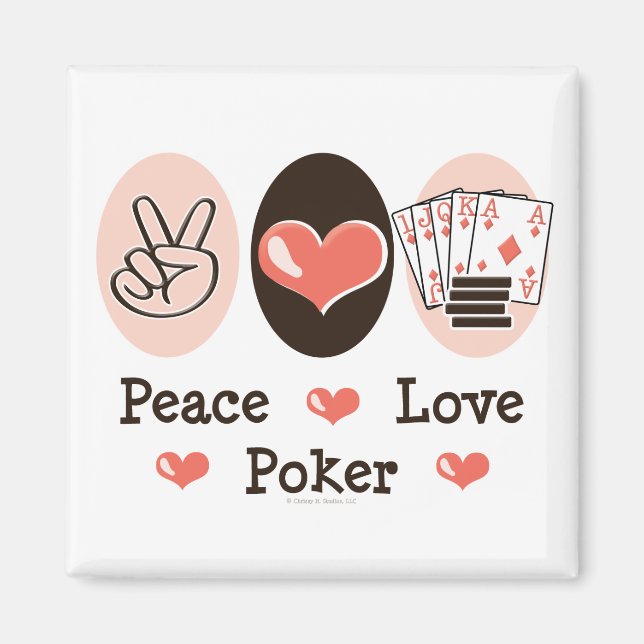 Peace Kärlek Poker Magnet (Framsidan)