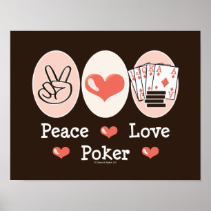 Peace Kärlek Poker Poster